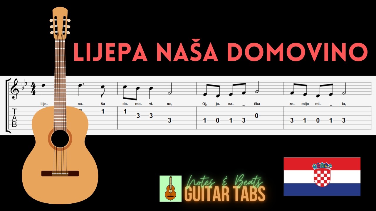 National Anthem of CROATIA- Lijepa naša domovino GUITAR TAB