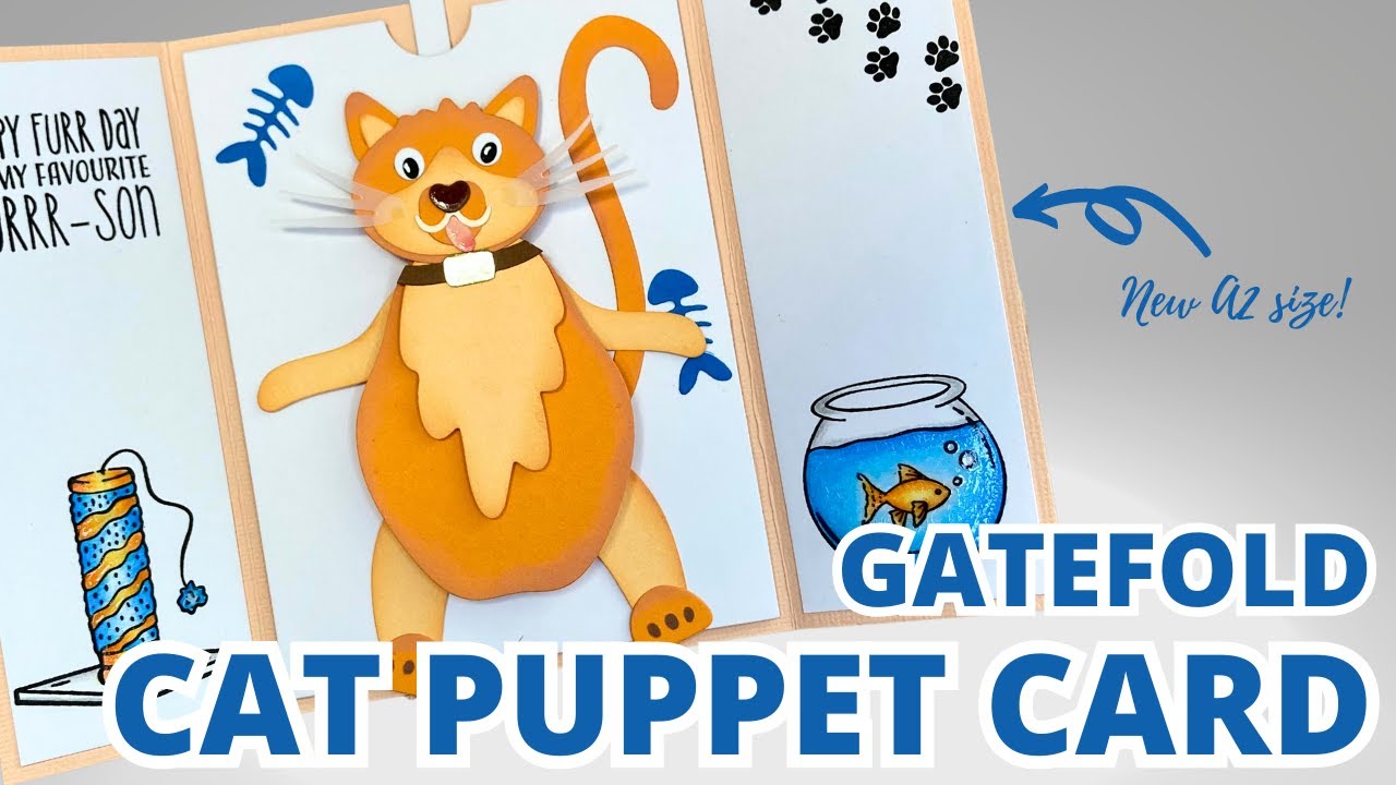 Cat Puppet Gatefold Card | NEW A2 Size!