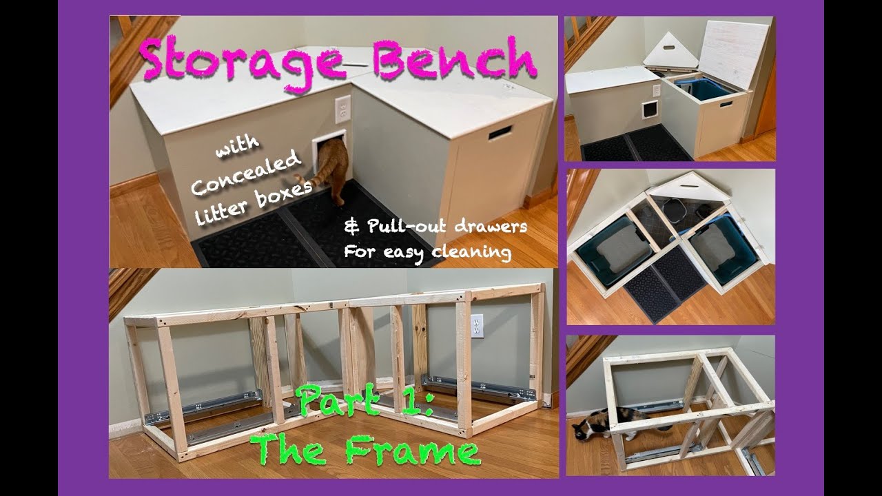 A Clever Way to Hide Litter Boxes: Entryway Bench with Storage (Part 1)