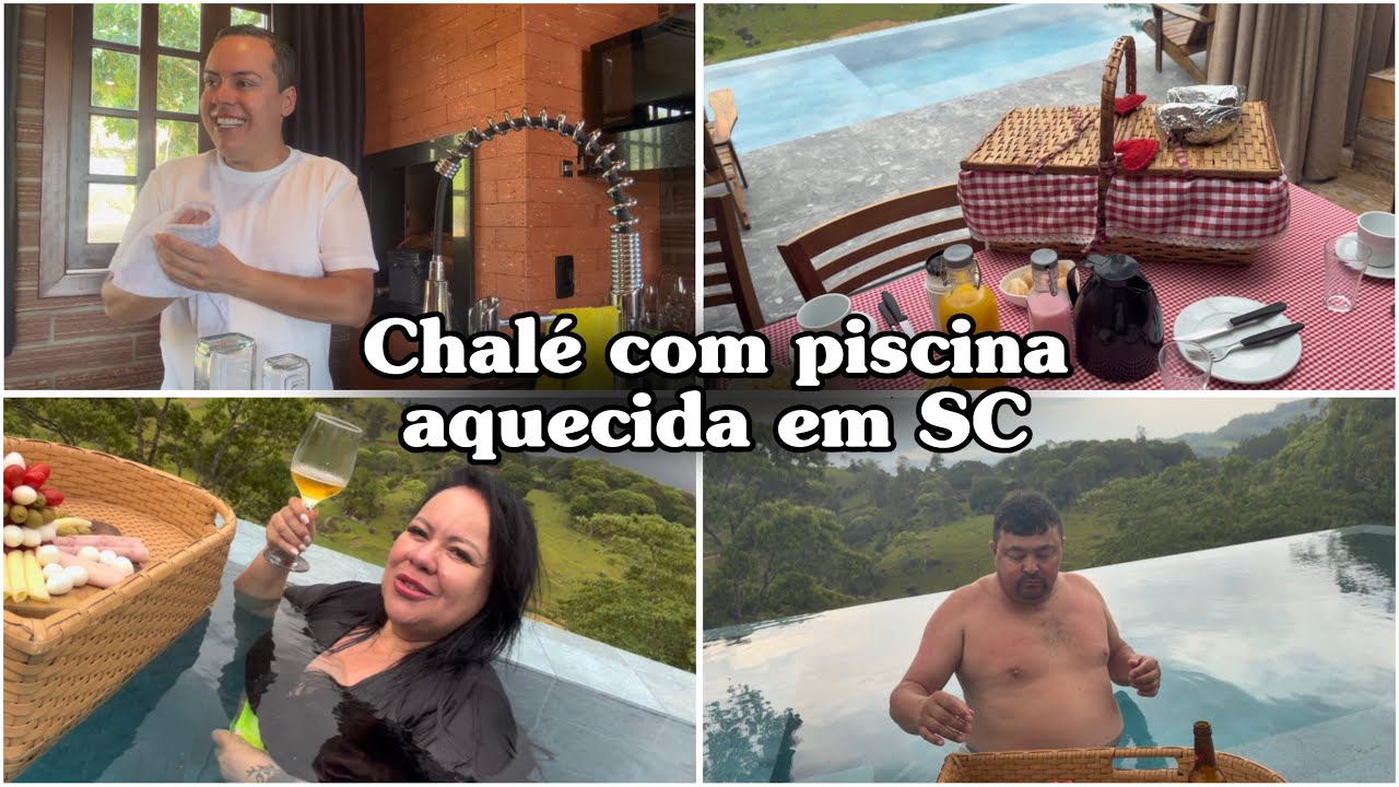Fui até na jacuzzi do chalé.