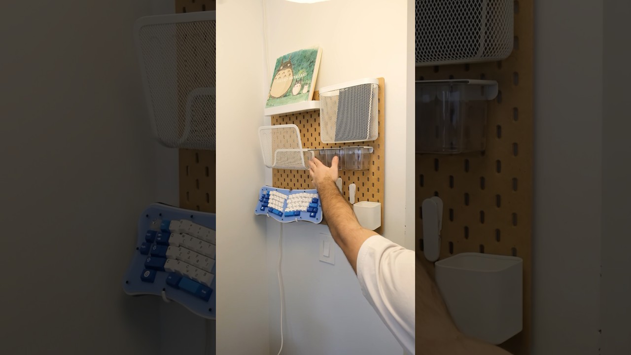 Setting up the IKEA SKADIS peg boards for my home office #office #ikea #skadis #setup #home #studio