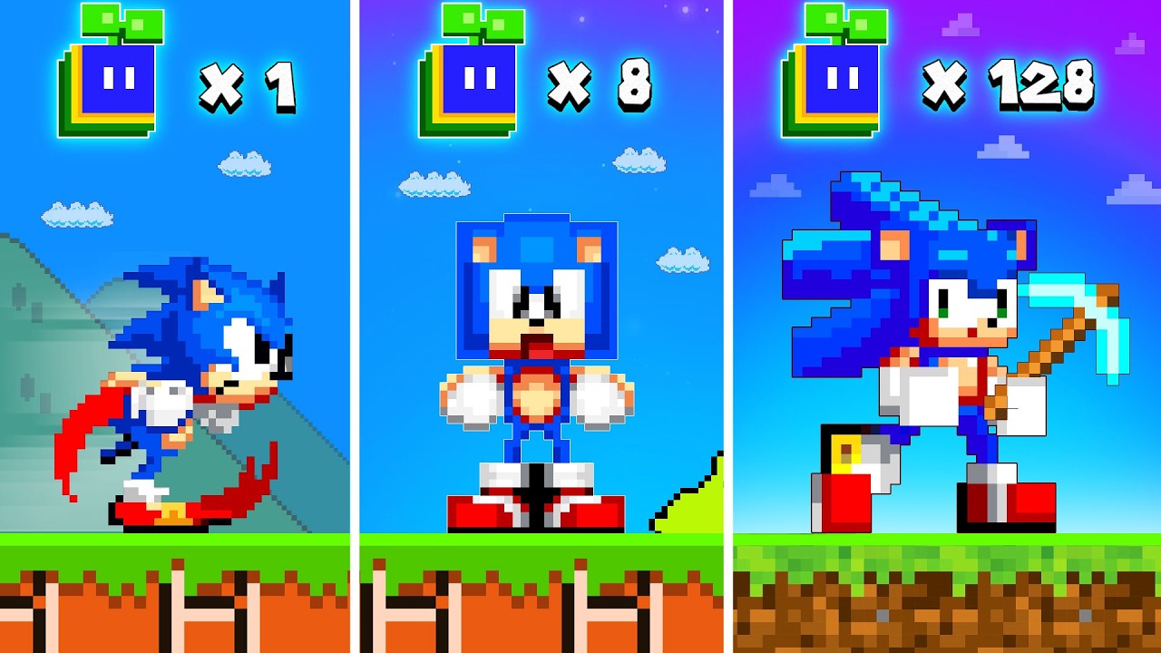 Super Mario Bros. But Every Seed Turns Mario Into a Minecraft Sonic