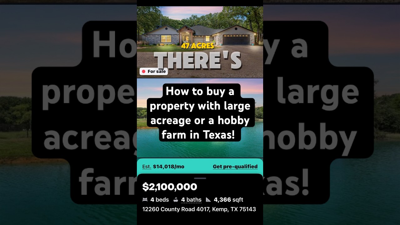 How to buy homes with 10-100+ acres and hobby farms in Texas!99% of lenders max out at 10-20 acre