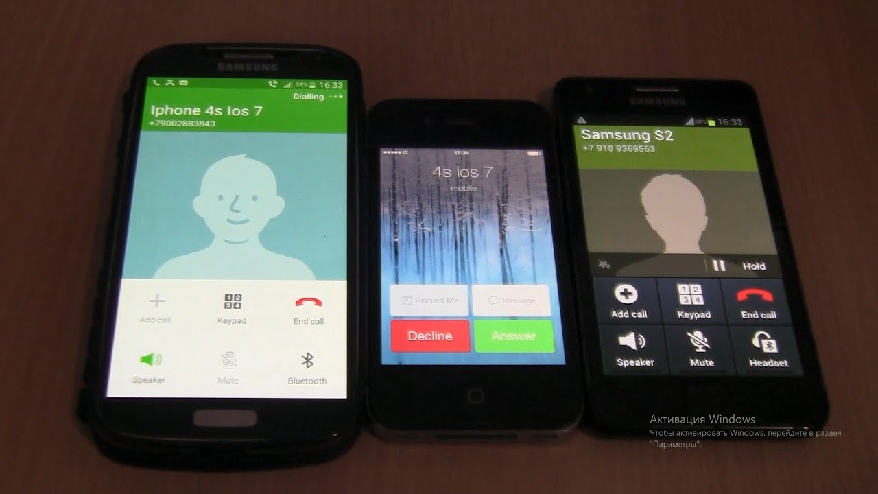 Over the Horizon Incoming call&Outgoing call at the Same Samsung Galaxy S2 +S4 black+Iphone 4s ios 7