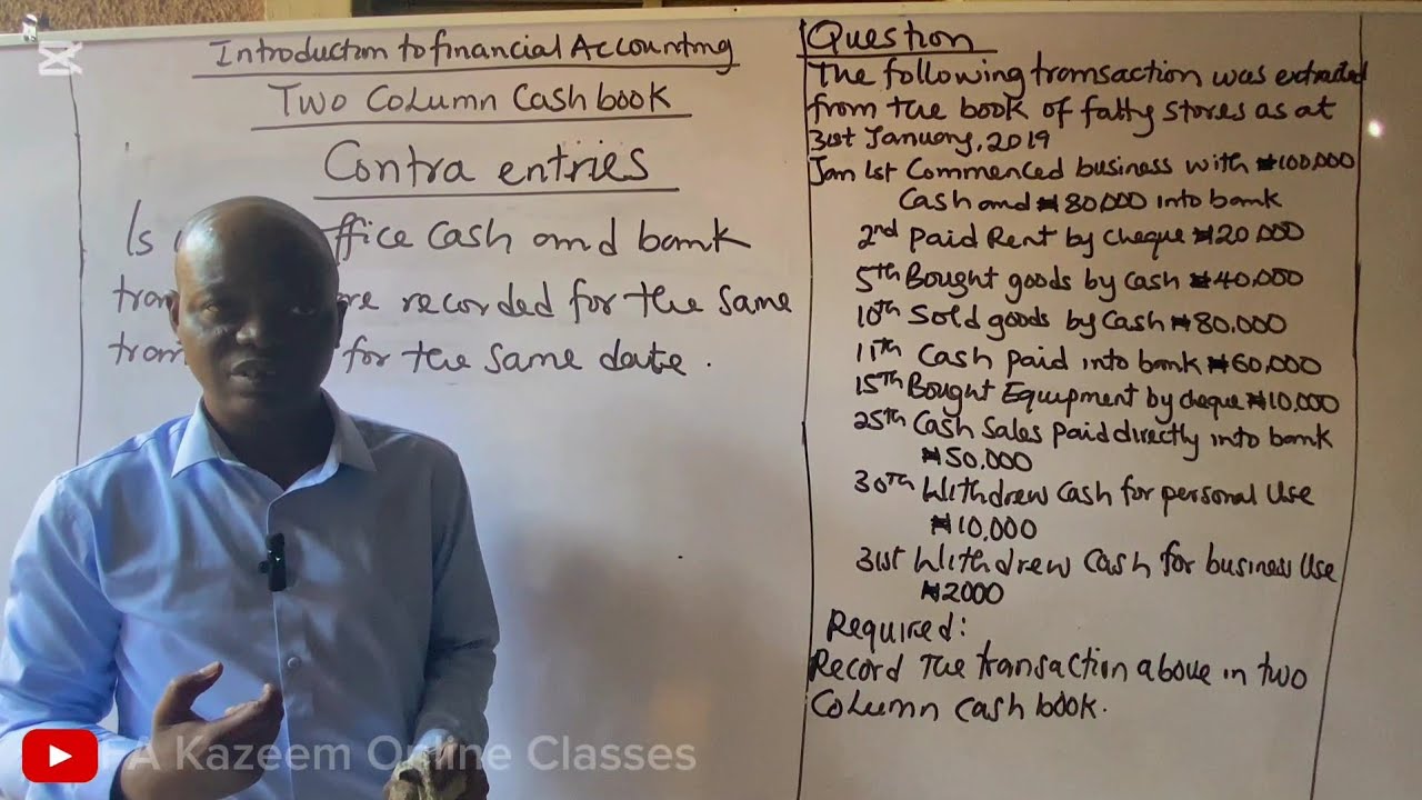Two Column Cash book #finance #financeandaccounting #education@fakazeem101