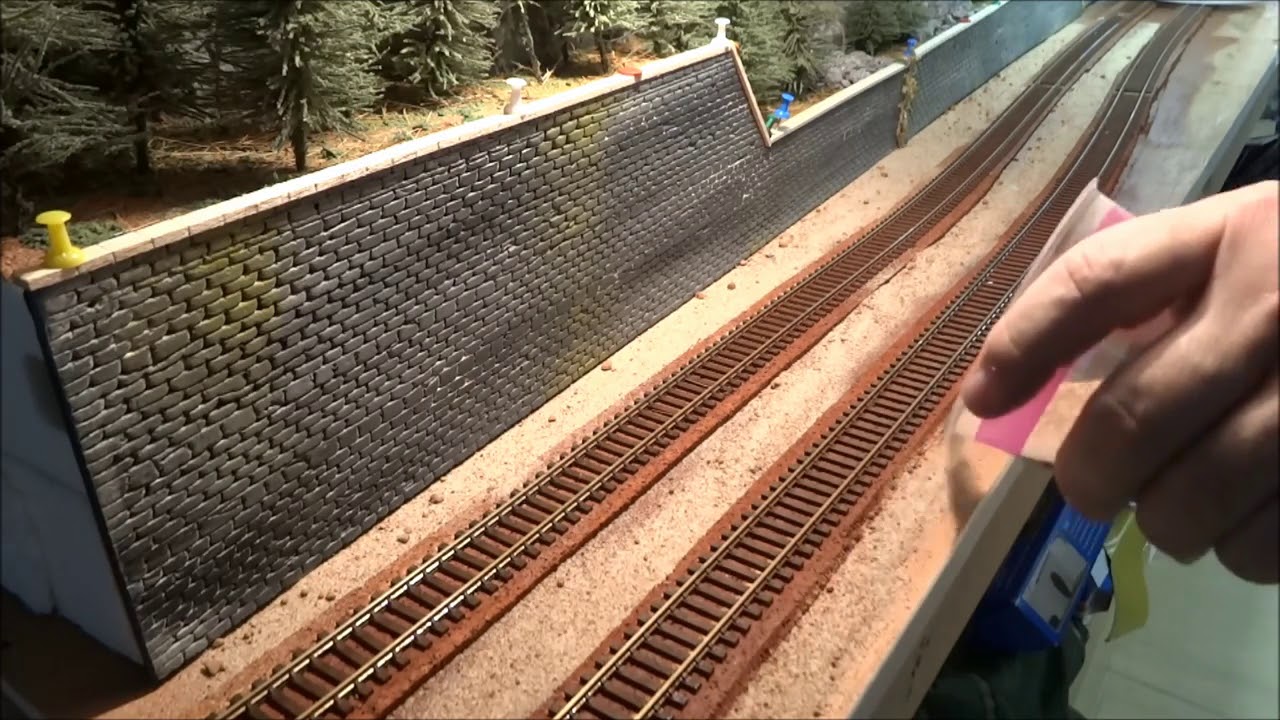 Train HO   Pose sapins sable décor et ballast   Episode 4