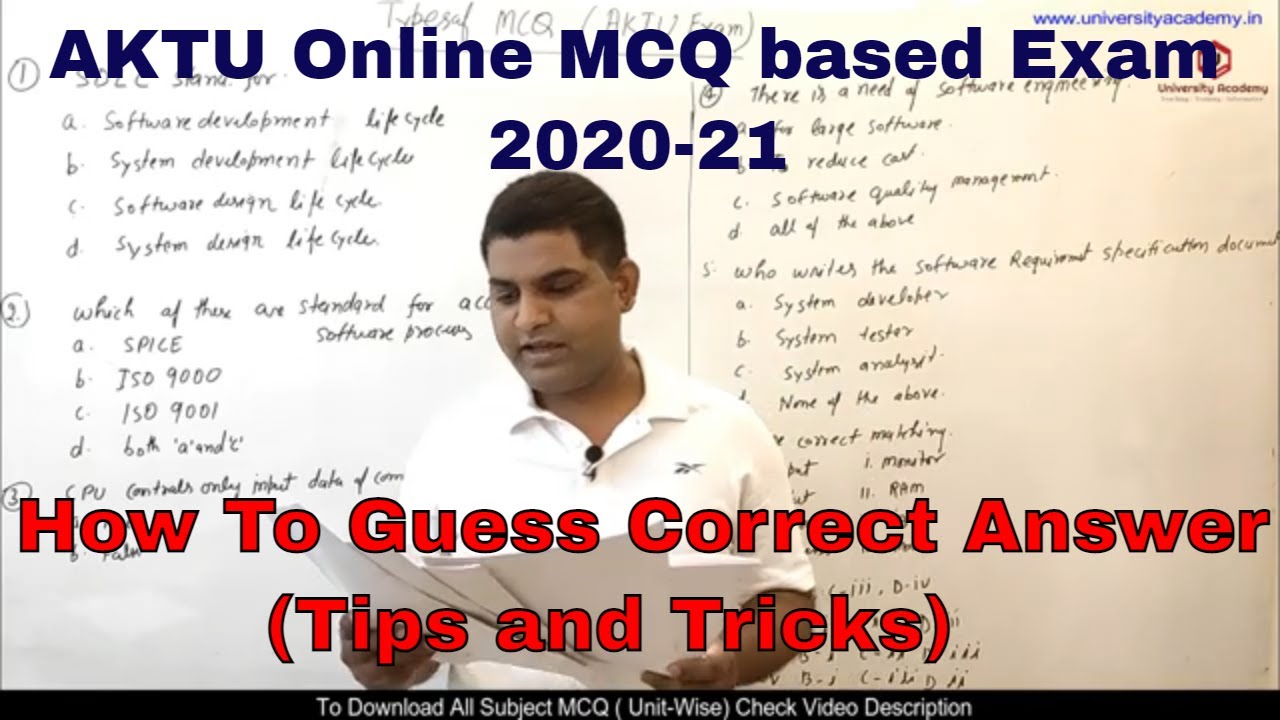AKTU Exam: Types of MCQ Will Ask in Online Semester Exam 2021 | How to Guess and Attempt online MCQ