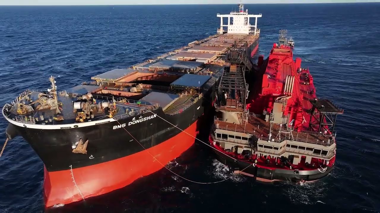 Full Cape-Size Ocean Going Vessel Loaded by Onslow Iron Transhippers
