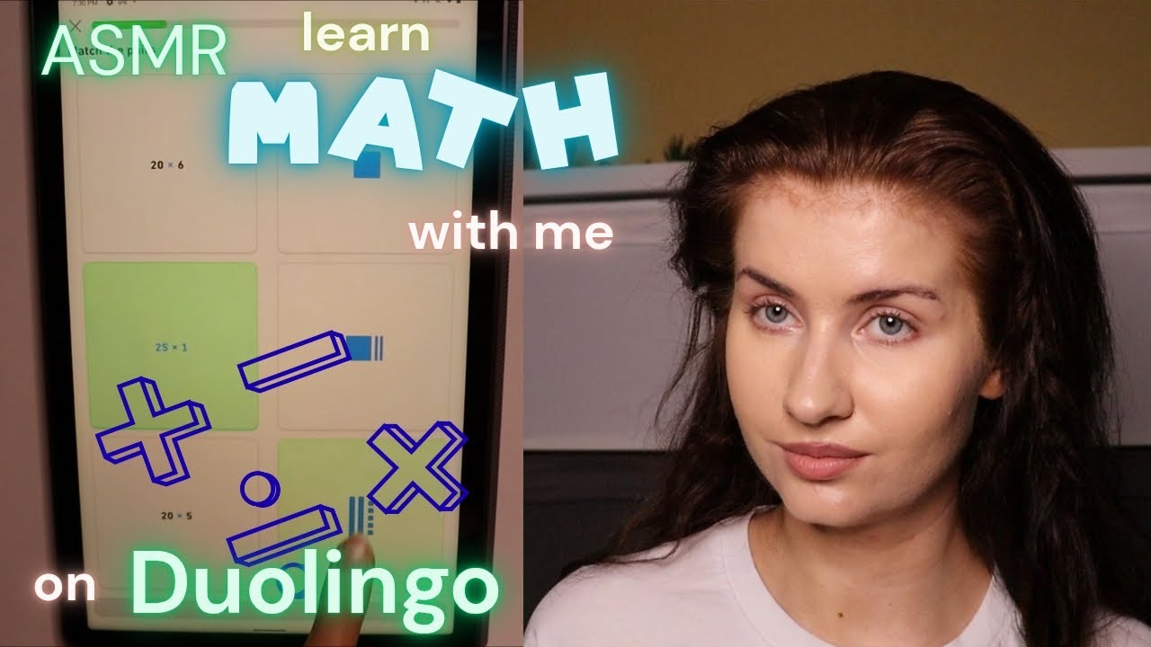 ASMR learn MATH with me on Duolingo (soft spoken) simple Mathematics to make you sleepy 🥱😴
