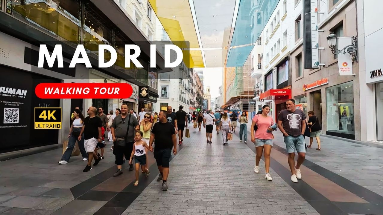 Madrid City Walk: From Sol to Fuencarral via Callao & Gran Vía | 4K Walking Tour Spain 🇪🇸