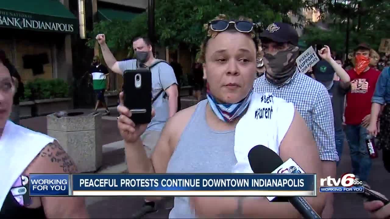 Thousands gather for peaceful protests Saturday in downtown Indianapolis