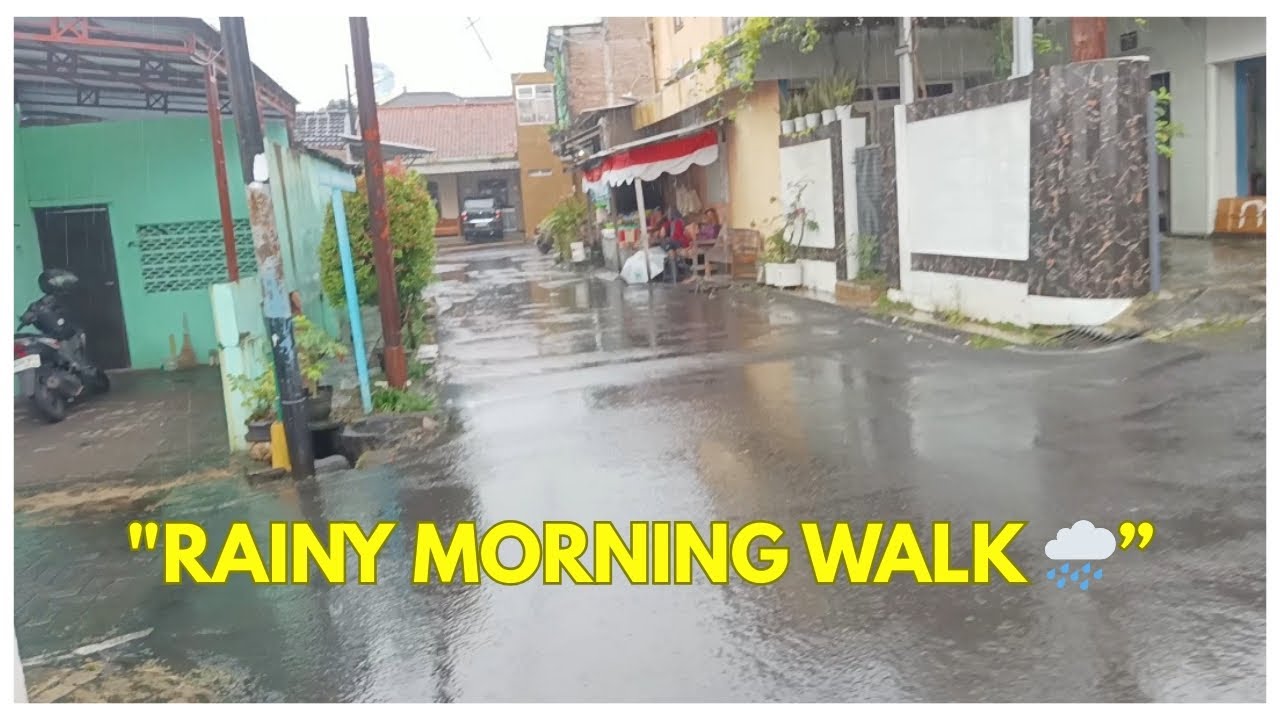 Walking Through Heavy Rain on a Peaceful City Morning | Relaxing Rain Sounds