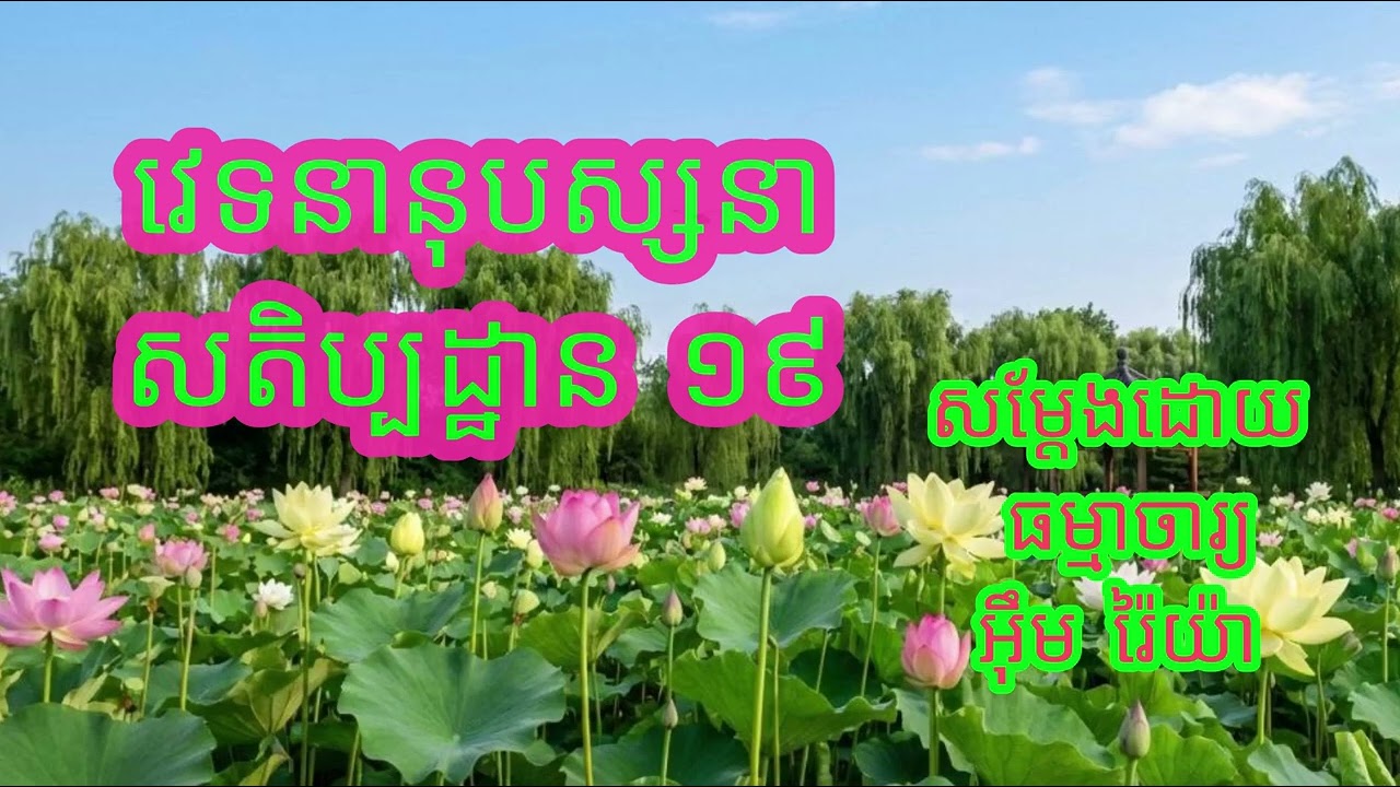 វេទនានុបស្សនាសតិប្បដ្ឋាន​​ ១៩ បង្រៀនដោយ ធម្មាចារ្យ អ៊ឹម រ៉ៃយ៉ា #ធម៌អប់រំចិត្ត #ធម៌អប់រំជីវិត #ទេសនា