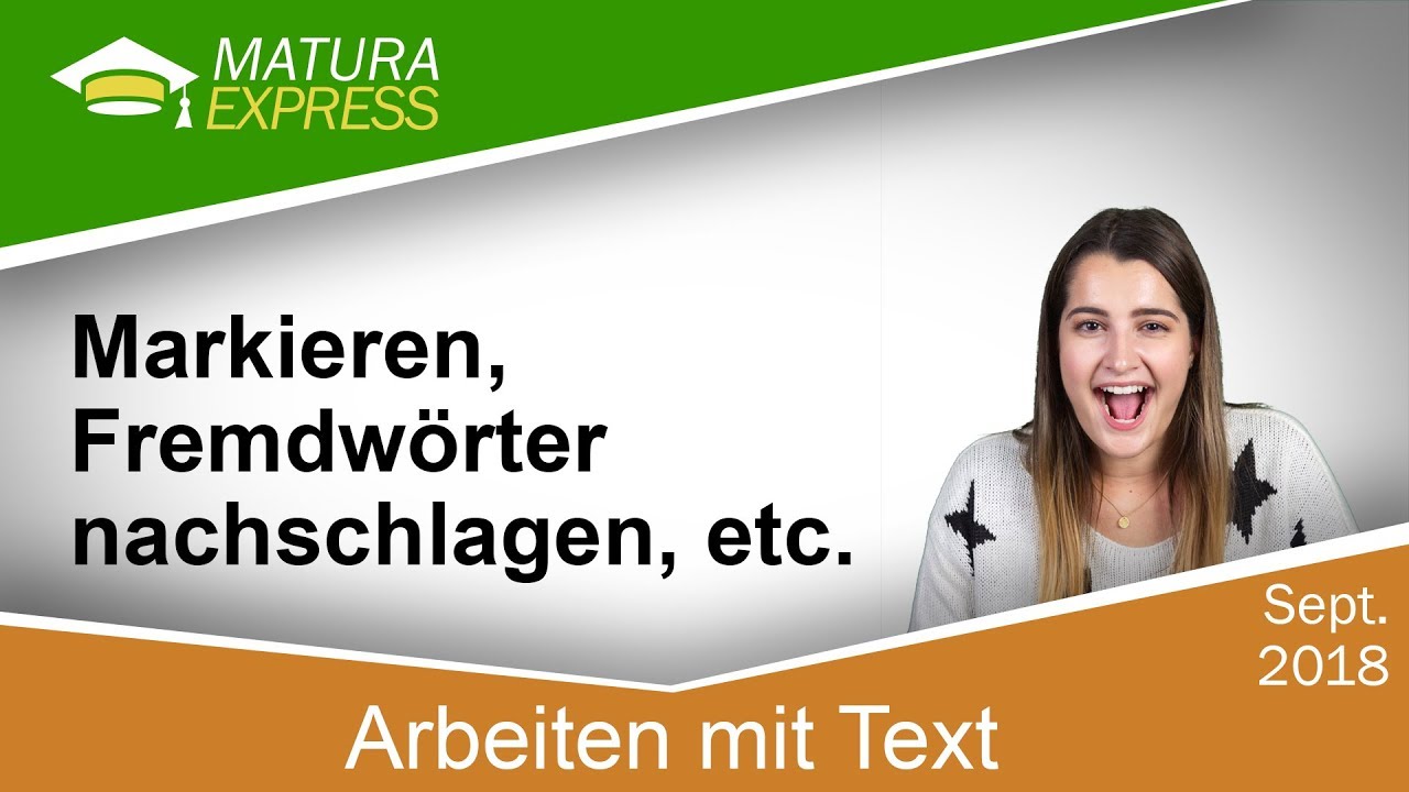 Arbeiten mit Text - Zentralmatura Deutsch September 2018 #01