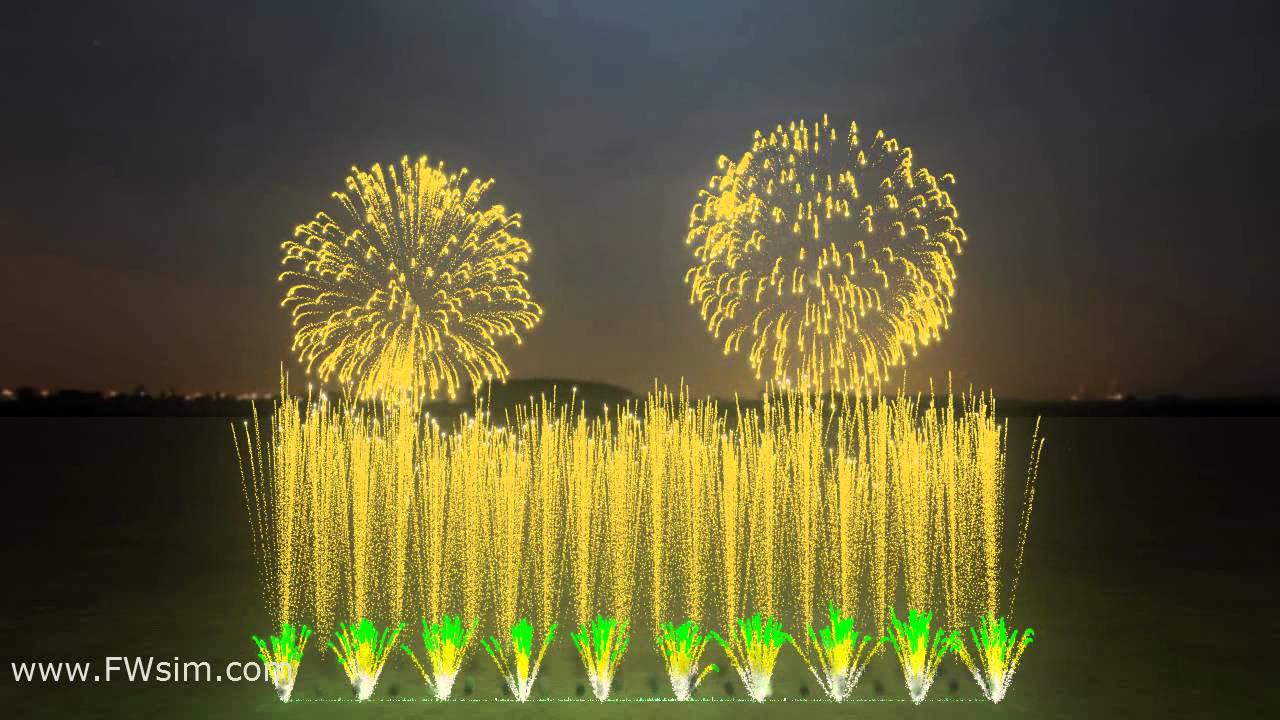 Virtual fireworks show with fwsim