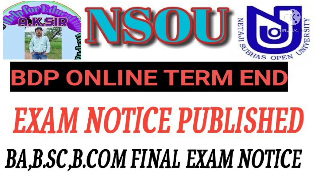 NSOU ALL BDP ONLINE TERM END EXAM DATE PUBLISHED