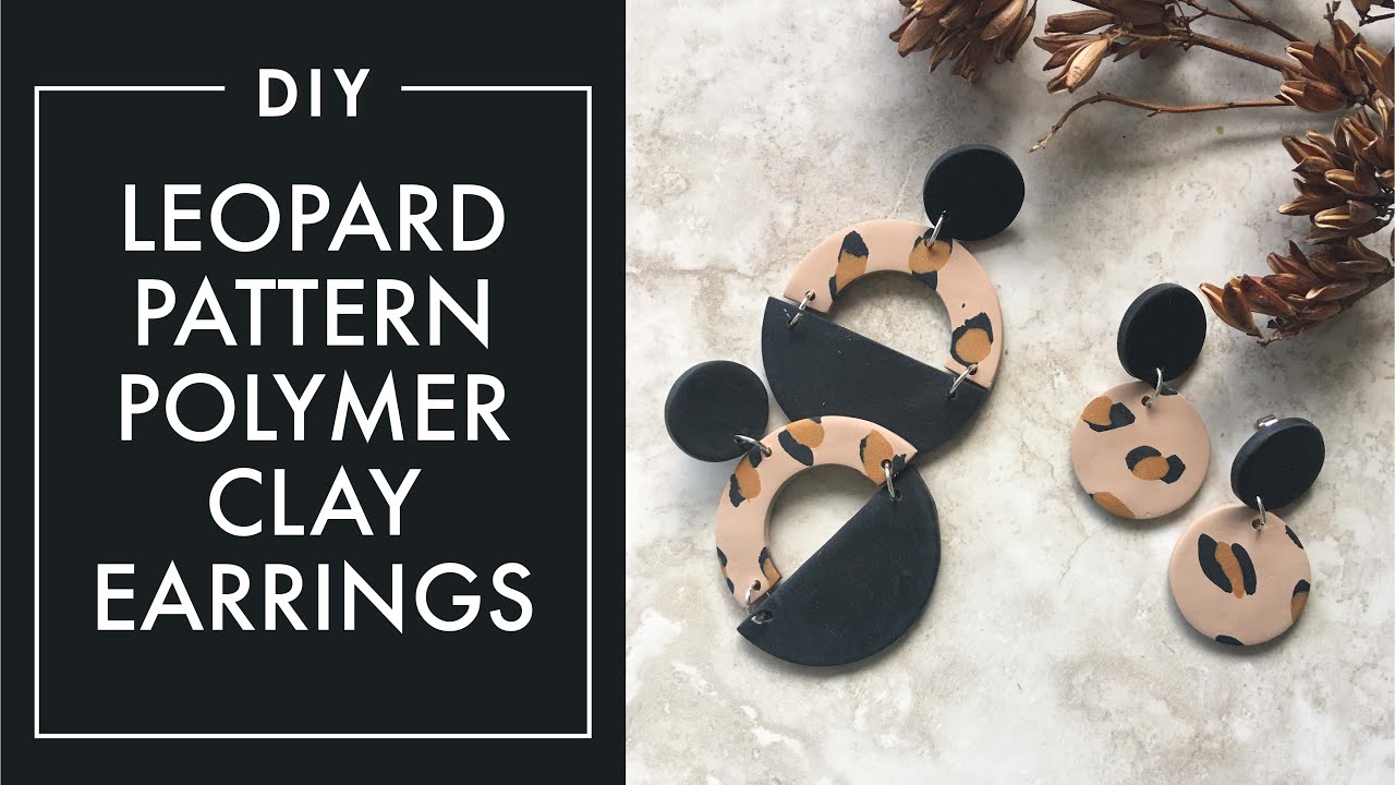 Leopard Pattern Polymer Clay Earrings