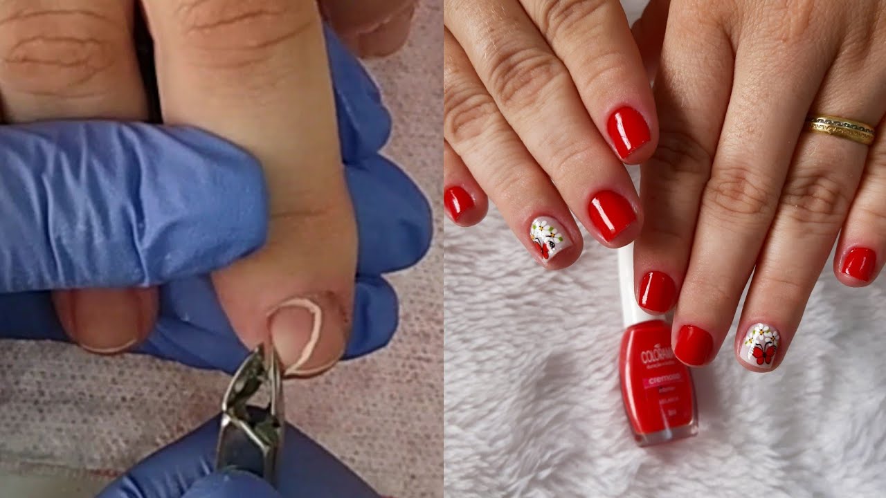 Fazendo as Unhas das Mãos + Esmaltação Vermelha em Unha Curta || Susan Hergert