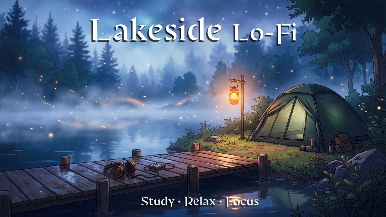 Misty Lakeside Camp 🌙 Calm Lo-Fi Beats for Studying & Relaxing