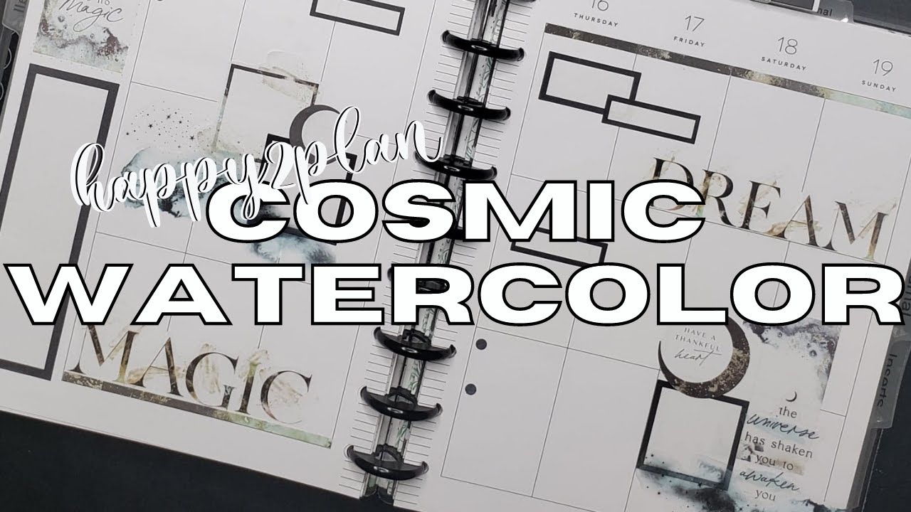 COSMIC WATERCOLOR | HAPPY PLANNER VERTICAL PLAN WITH ME