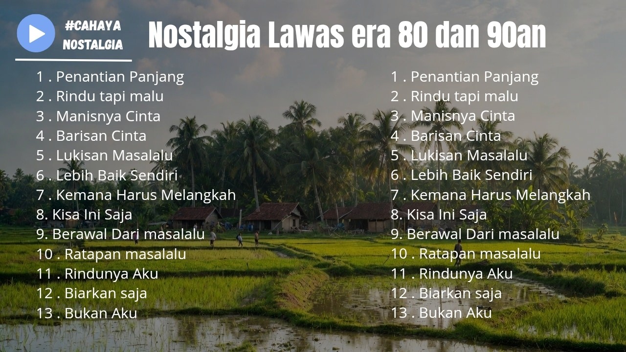 Full Album Musik Nostalgia Kenangan era 90 an Paling Populer Terbaru , Musik Lawas Santai