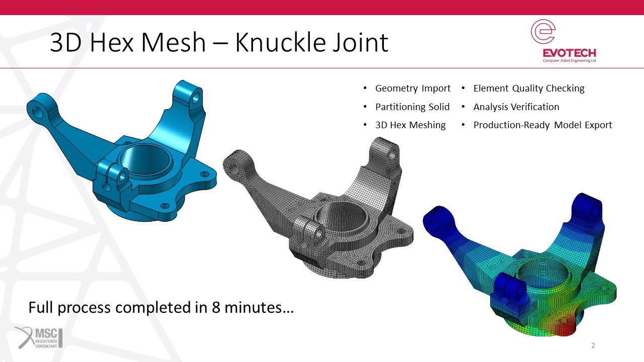 MSC Apex Model Build Challenge | 3D Hex Mesh | Evotech CAE Ltd