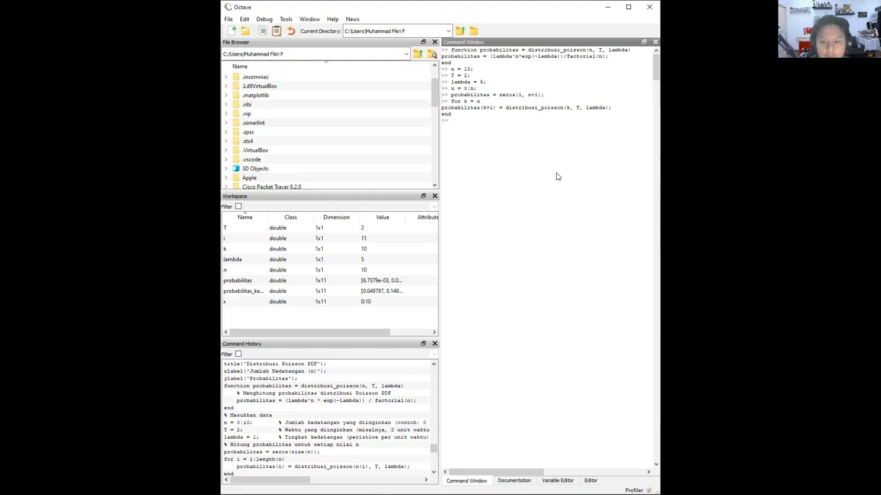 DISTRIBUSI POISSON DENGAN OCTAVE GUI