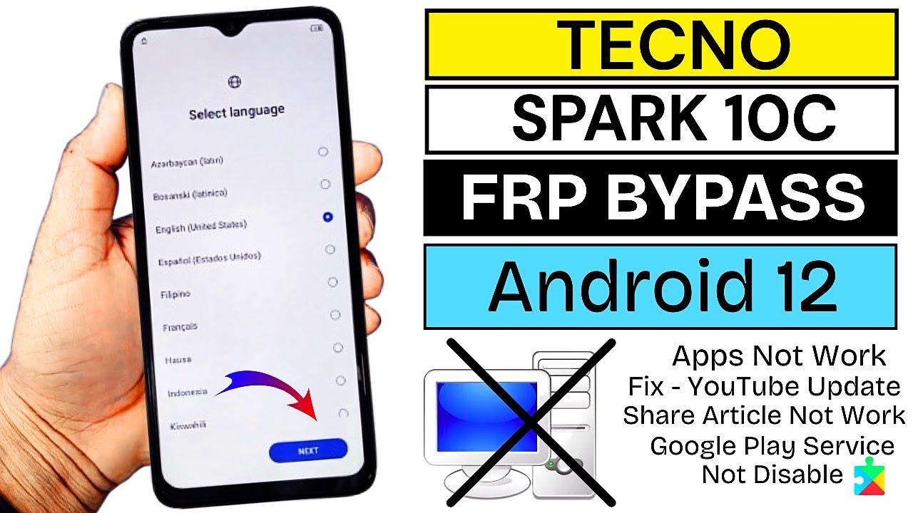 TECNO SPARK 10C (Kl5k) GOOGLE/FRP BYPASS | Apps Not Working | Fix YouTube Update | 2025 New Update