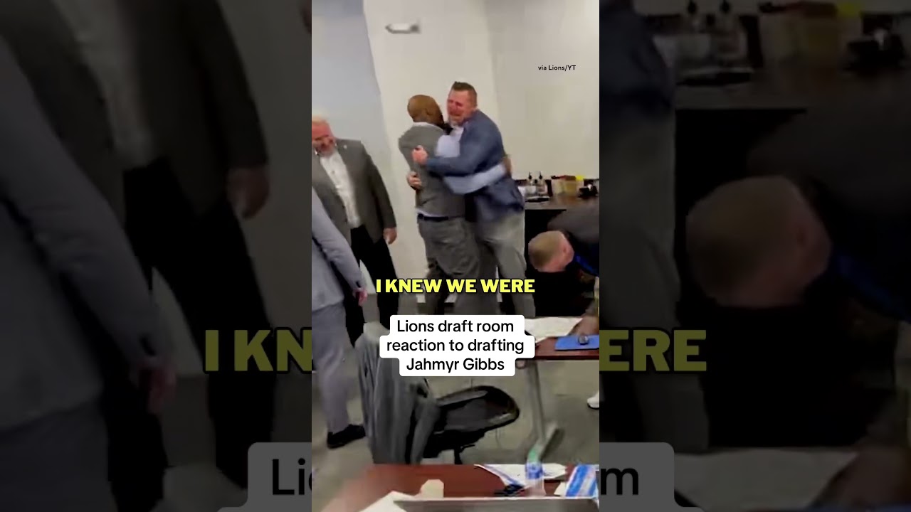 The Lions were excited to say the least 😂 #nfl #nfldraft #lions