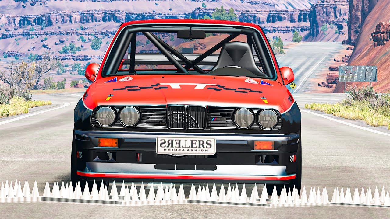 Spike Strip High Speed Car Crashes #36 - BeamNG DRIVE | SmashChan