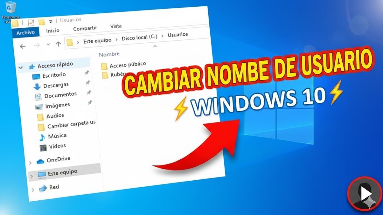 CAMBIAR la CARPETA DE USUARIO POR OTRA en WINDOWS/Eliminar Usuario Administrador, cambiarlo por otro