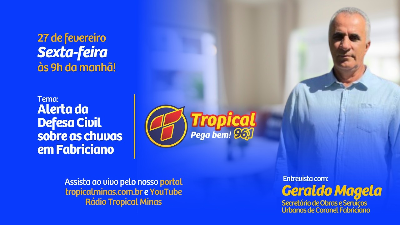 ALERTA DA DEFESA CIVIL SOBRE CHUVAS EM FABRICIANO | Geraldo Magela -  Sec. de Obras de Fabriciano.