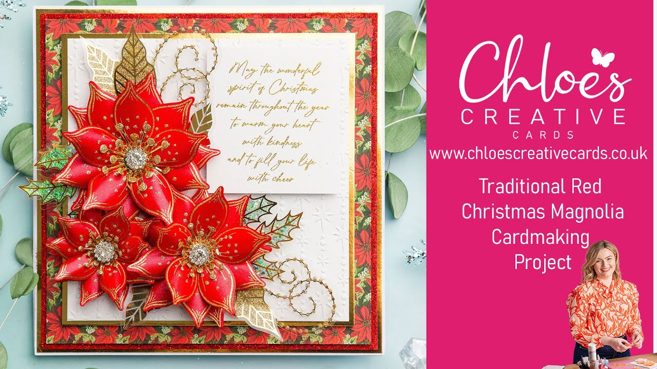 Проект по изготовлению открыток Chloe's Creative Cards «Традиционная рождественская красная магно...