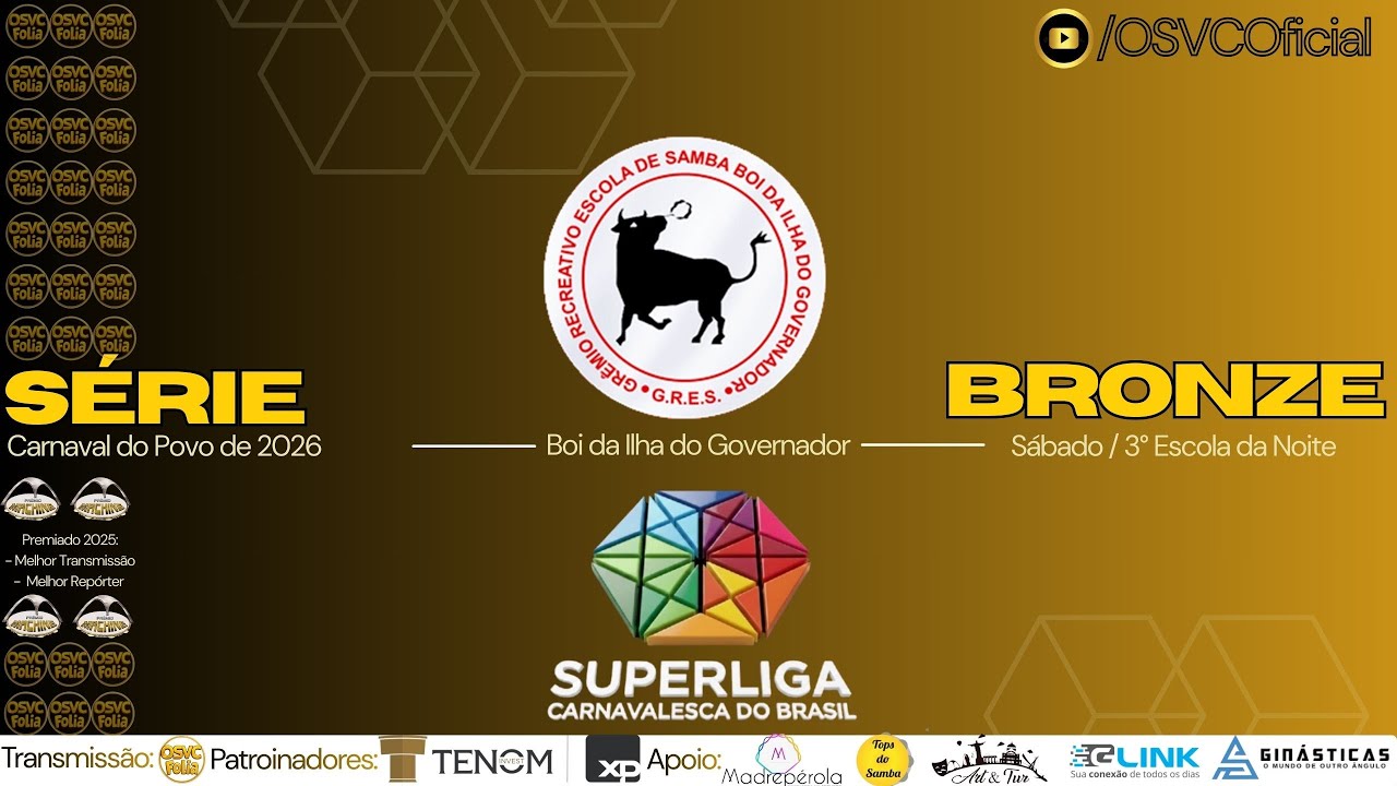 AO VIVO 🔴 Série Bronze – 2ª Noite | Boi da Ilha do Governador – 3ª Escola | Carnaval 2026