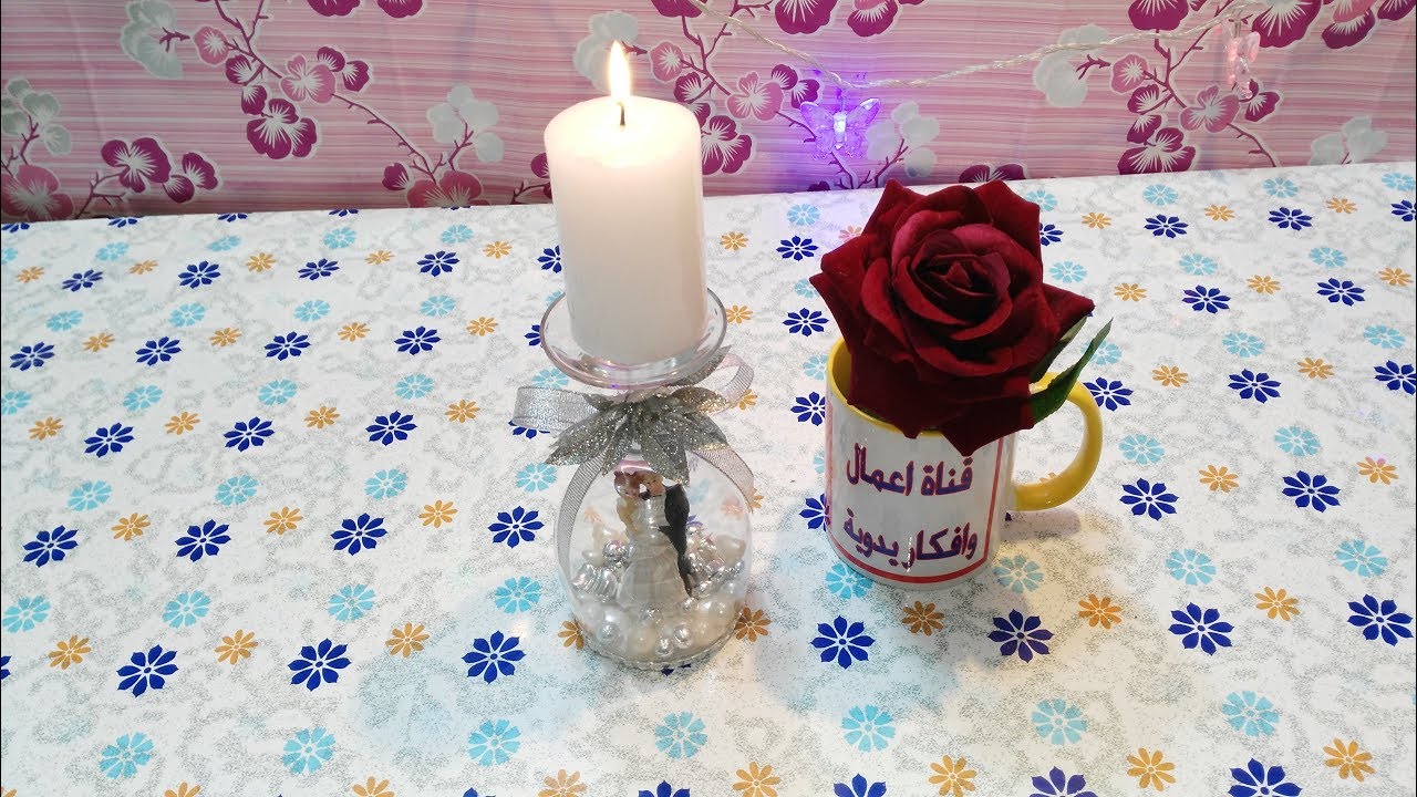 اسهل طريقة لعمل شمعدان الاعراس #اعمال _ندى