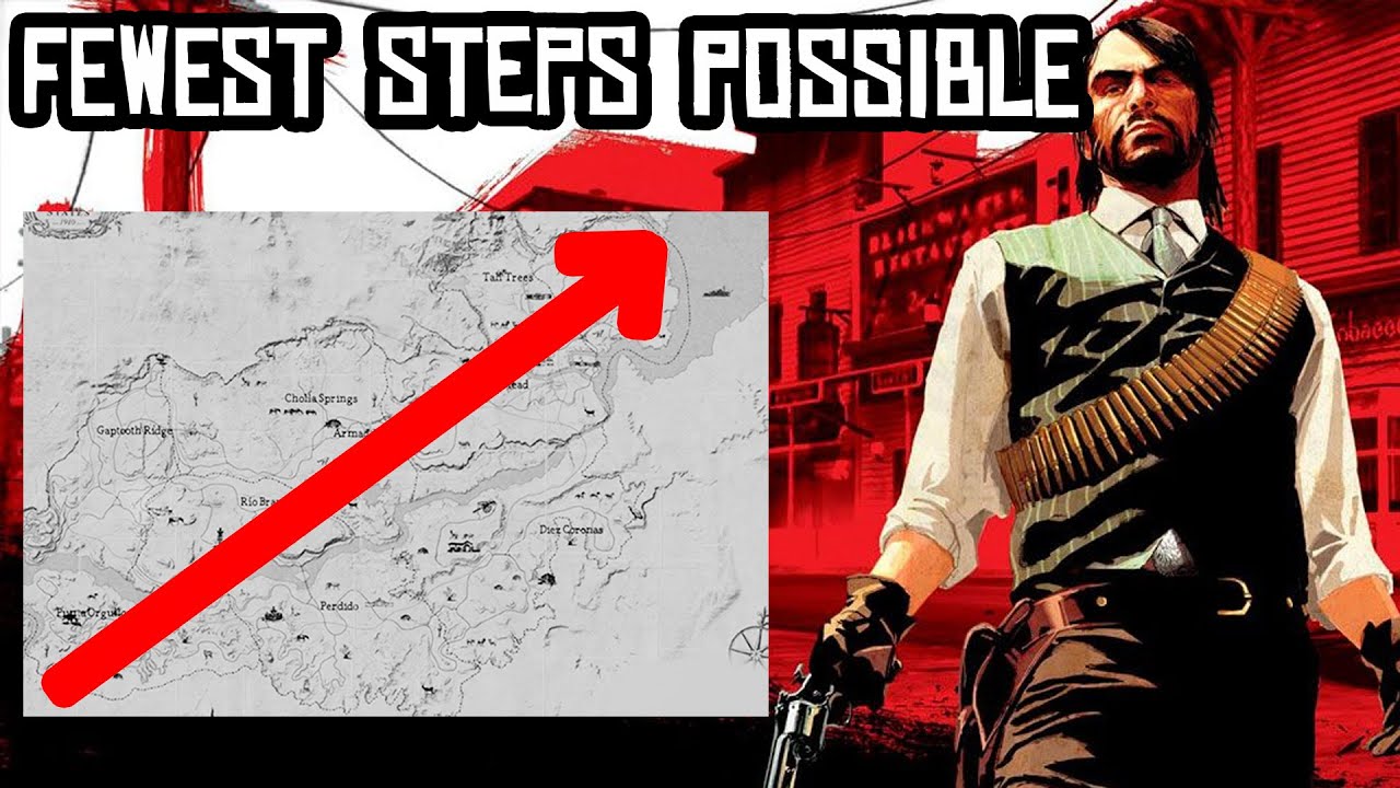 Пересечь всю карту Red Dead Redemption за наименьшее количество шагов