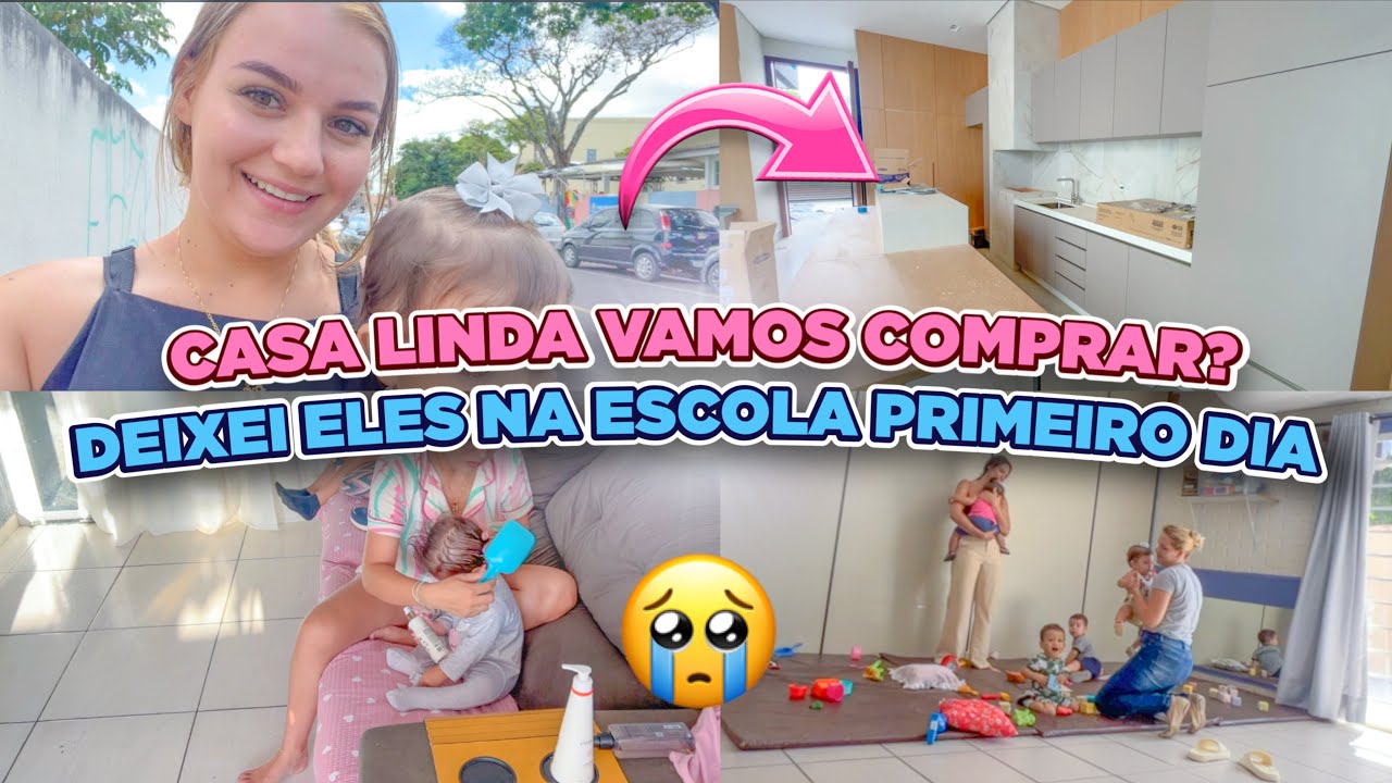 PRIMEIRO DIA DE AULA DAS CRIANÇAS - FIQUEI COM MUITA DÓ 😭🥹NOVA ROTINA COM ELES  - VISITAMOS UMA CASA