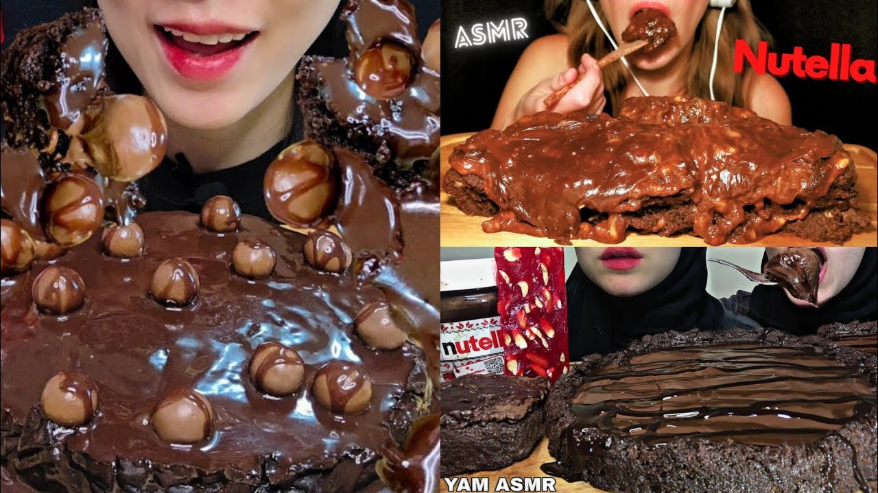 SATISFYING NUTELLA CAKE MUKBANG