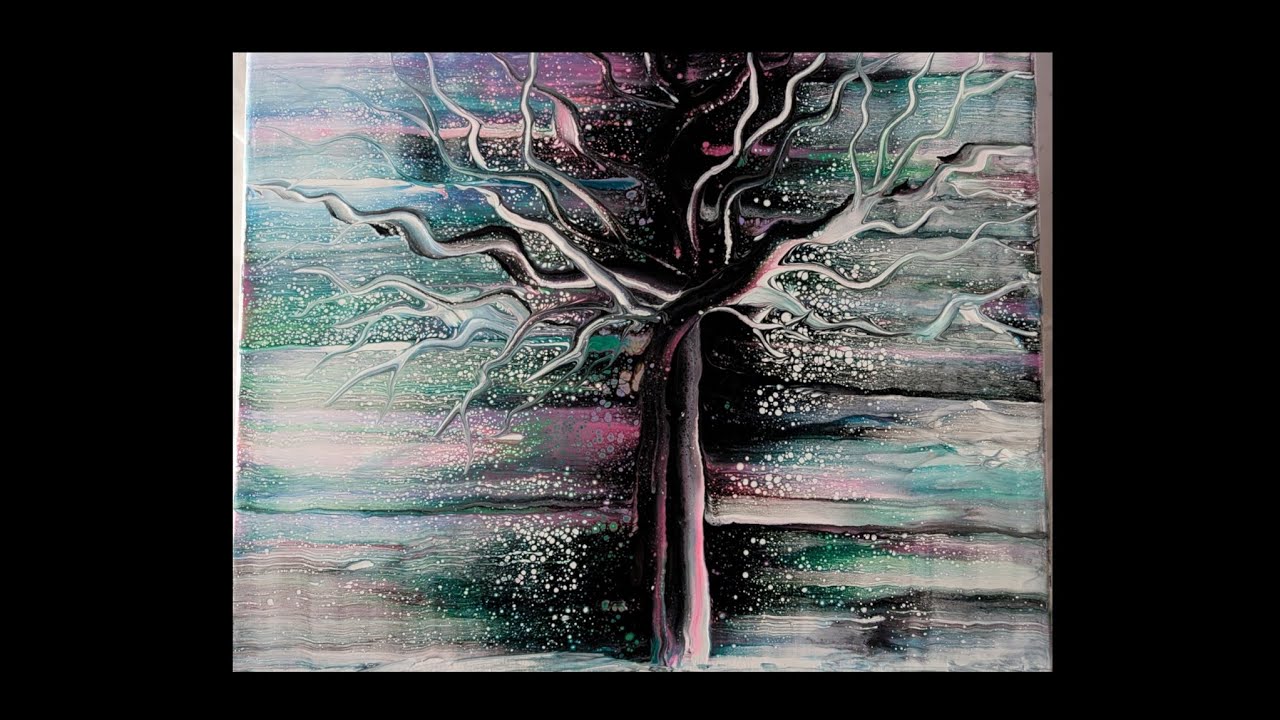 #112 AMAZING TREE SWIPE #15 I OLD PAINTS TEST I FLUID ART