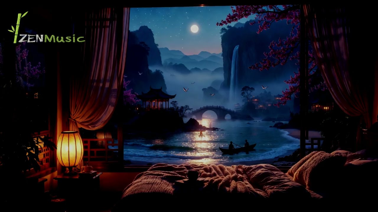 Moonlight Over the Sea at Night - The Top Music for Sleep, Study, Meditation & Relaxing Time