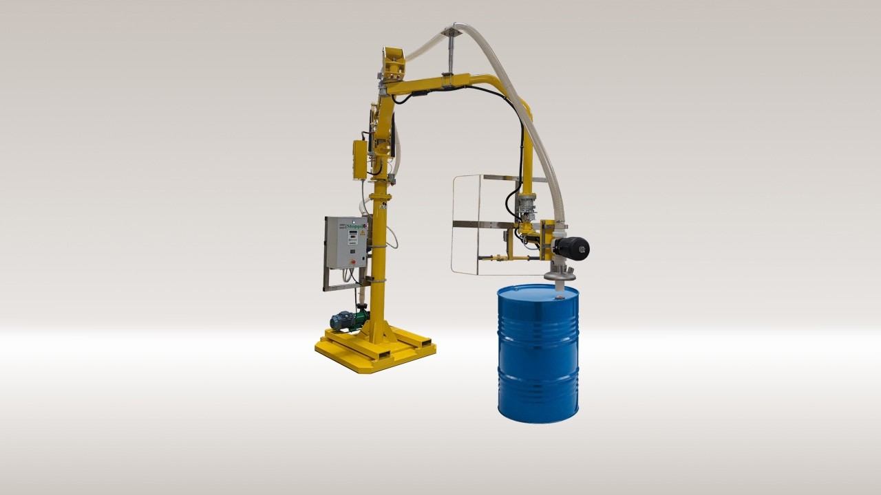 Remplisseuse de liquides pour les très gros fûts et bidons sur palette et les IBC