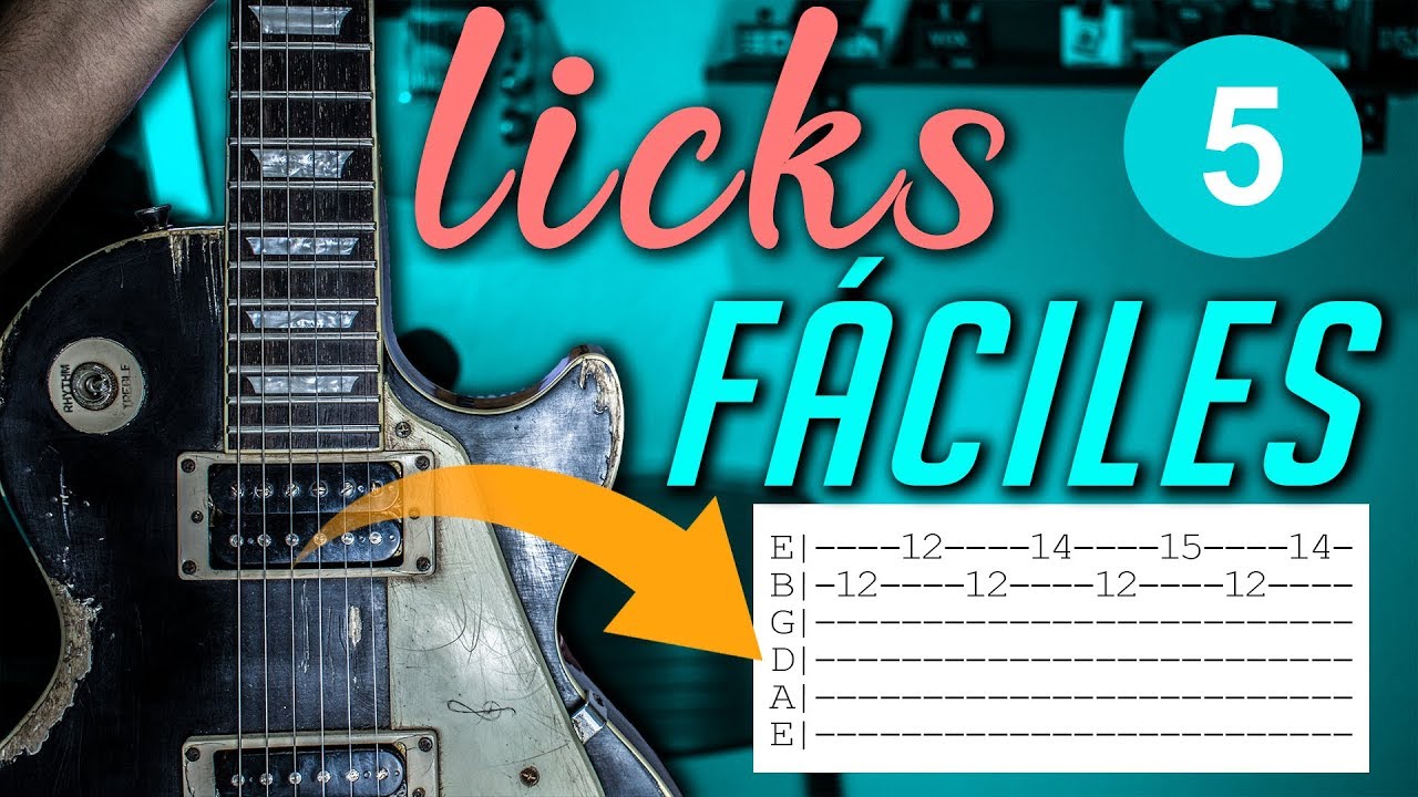 5 LICKS SENCILLOS QUE TE HARÁN SUBIR DE NIVEL🔥 CON TABLATURAS
