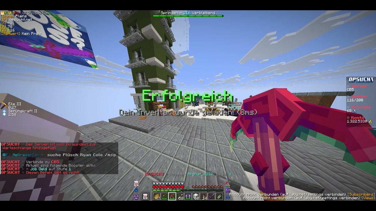 Minecraft OPSUCHT SONNTAG 22.02.2026