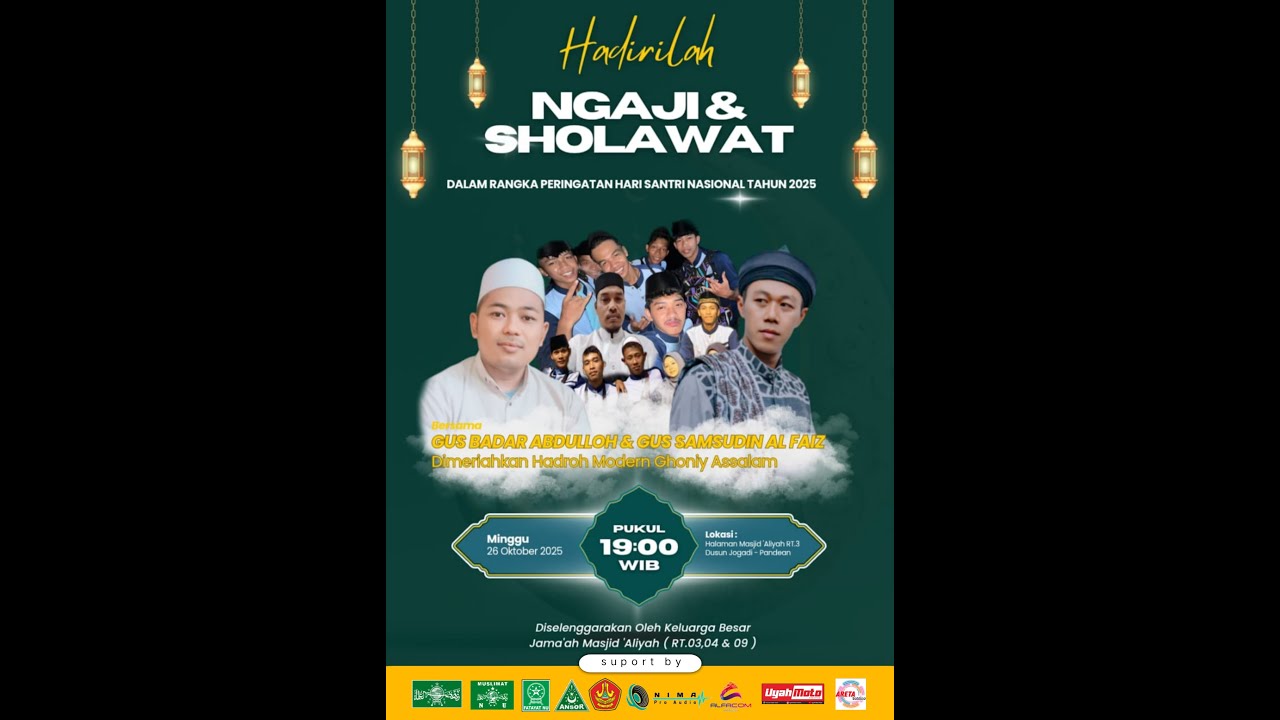 LIVE ! GUS BADAR & GUS SAMSUDIN - NGAJI & SHOLAWAT - DALAM RANGKA HARI SANTRI  2025 - DONGKO  26 OKT