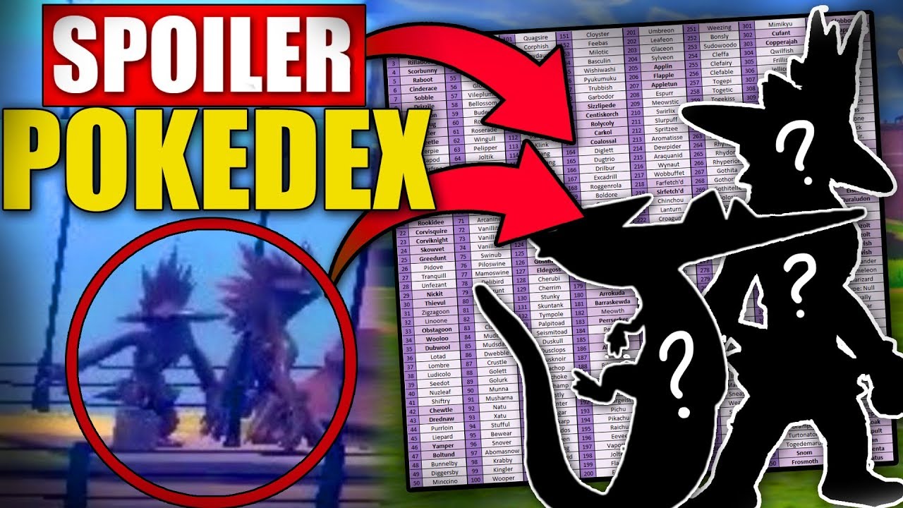 SPOILER  - TUTTI i Pokemon nel POKEDEX COMPLETO di Pokémon SPADA e SCUDO!!
