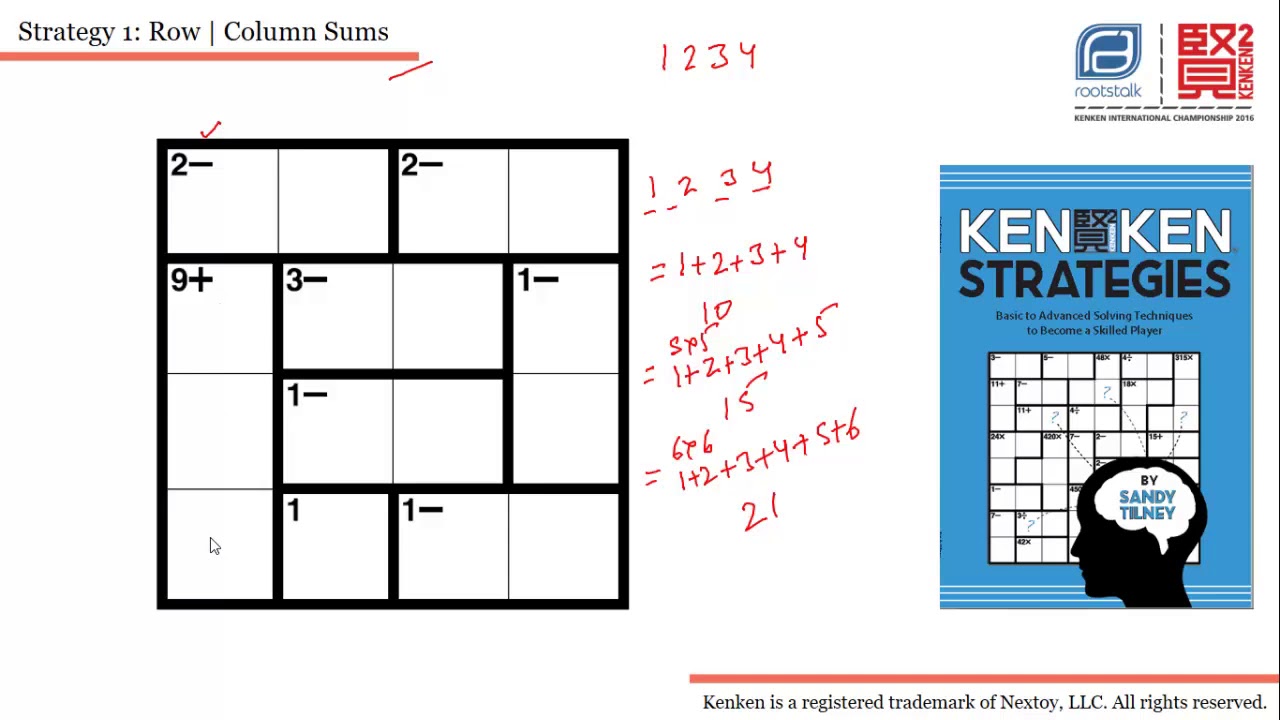 Kenken Strategies - Row-Column Sums- Lesson 1