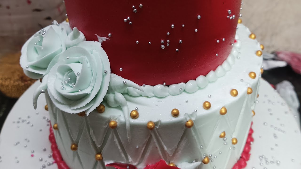 ramji cake master is live! two tier cake ful video ful design gulkand flavour cake icing karna sikh