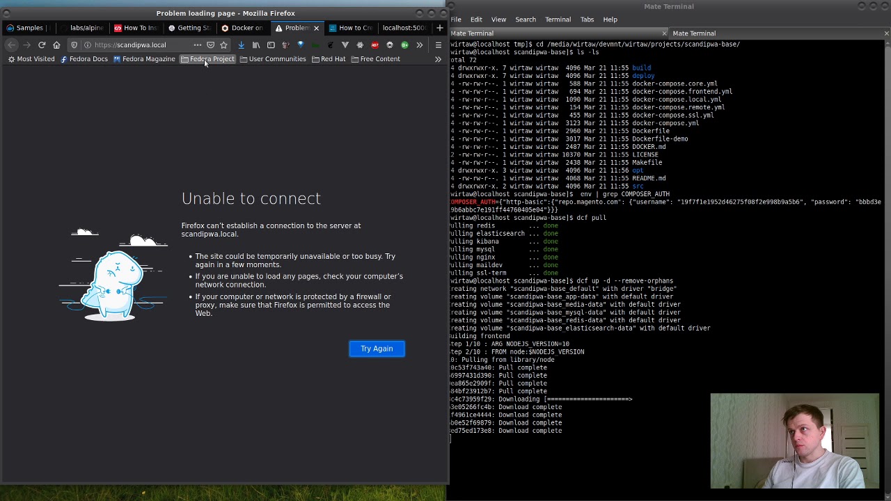 Run docker-compose (podman-compose)