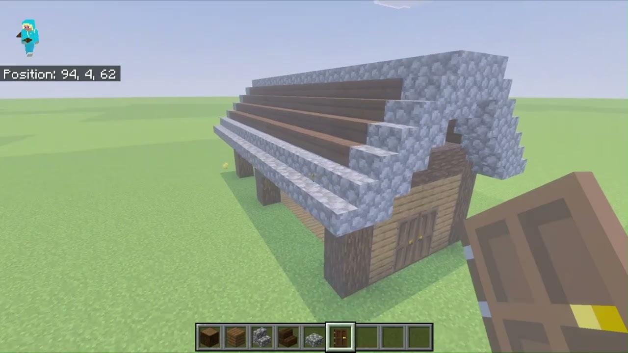building a curved 1 story house in minecraft!
