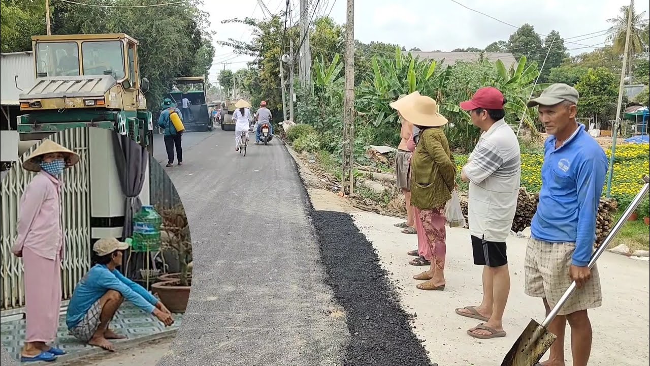tráng nhựa đường ở xã Long Thuận Hồng ngự Đồng Tháp